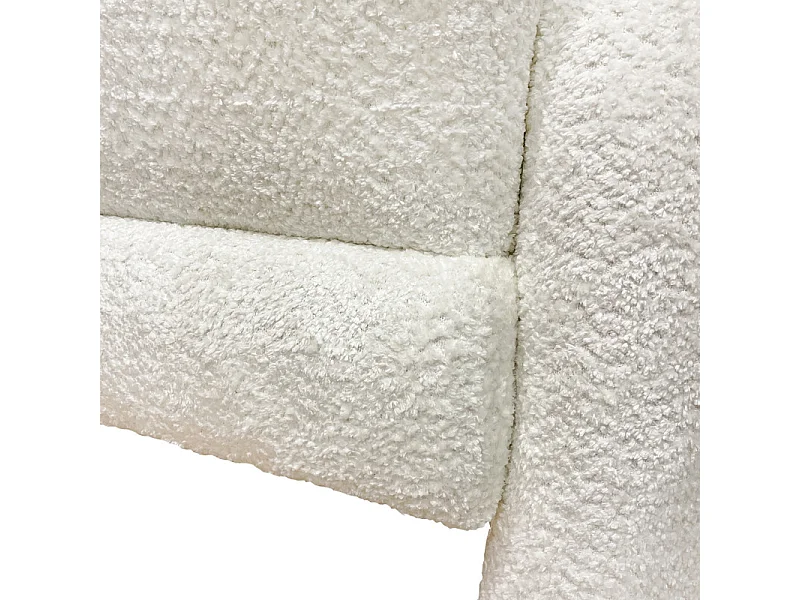 Fauteuil minimaliste tissu bouclette écru accoudoirs arche - ARCHIE