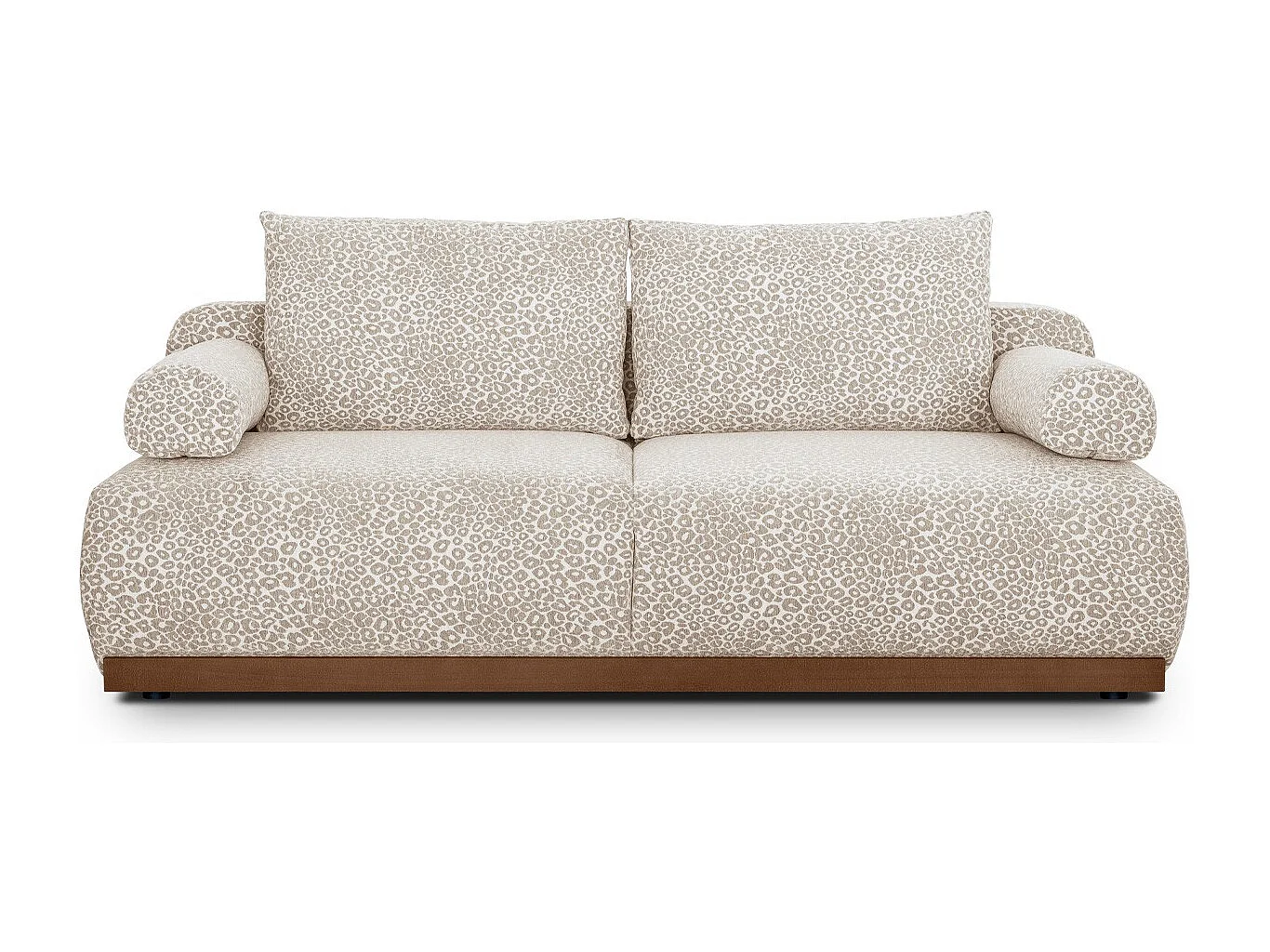 Canapé convertible 3 places avec coffre de rangement en tissu chenille léopard - ouverture rapide - Auteuil