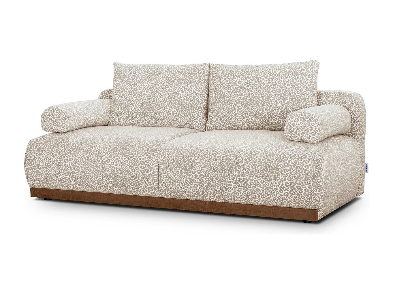 Canapé convertible 3 places avec coffre de rangement en tissu chenille léopard - ouverture rapide - Auteuil