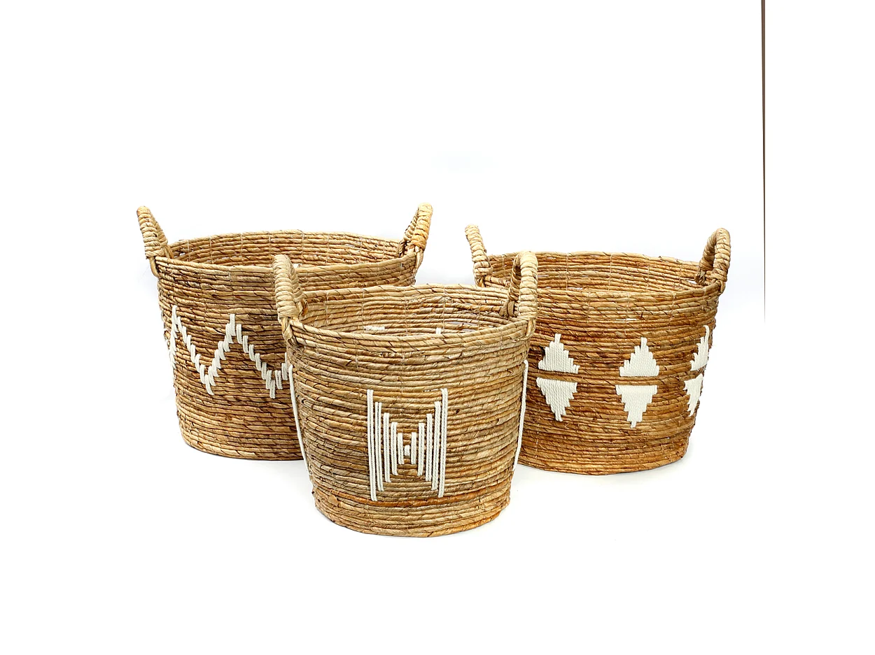 Les Banana Stitched Paniers - Blanc Naturel - L