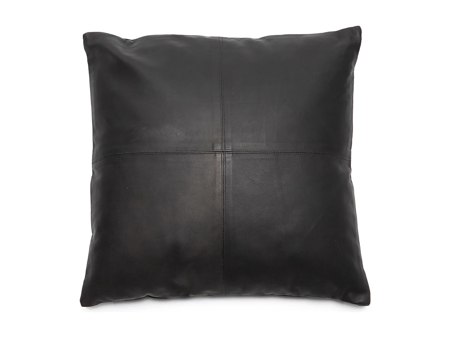 The Four Panel Leather Cushion Cover - Black - 40x40