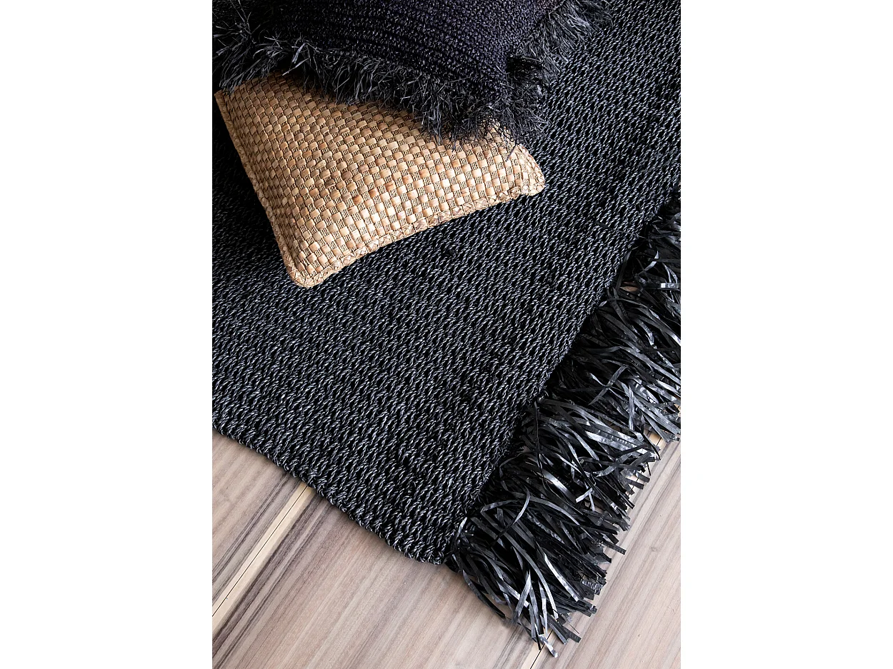 La Raffia Funda de Cojín Square - Black - 60x60