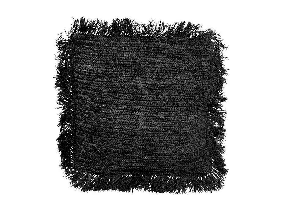 La Funda de Cojín Raffia Cuadrada - Negro - 40x40
