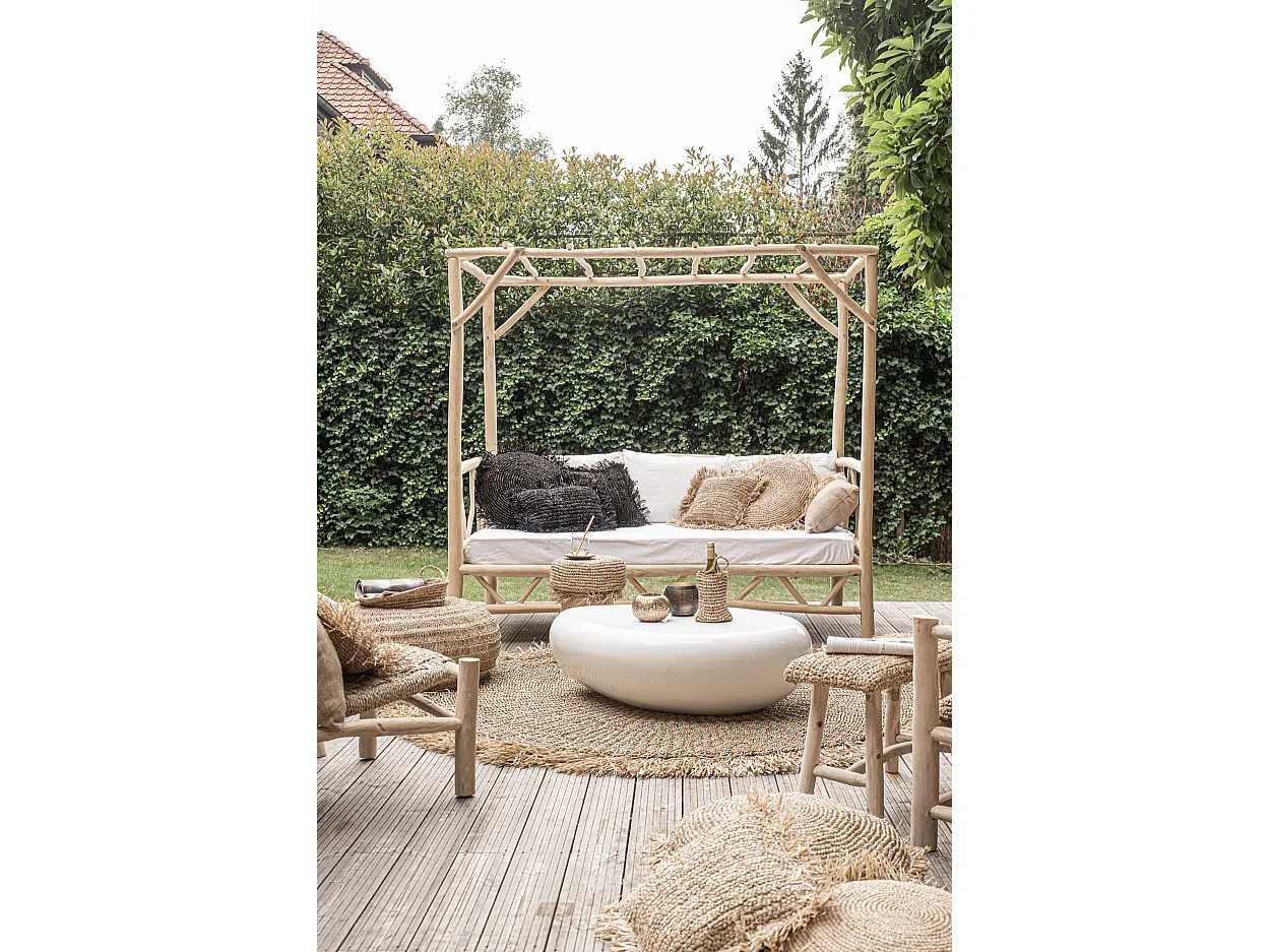 La Funda de Cojín Raffia Cuadrada - Negro - 40x40