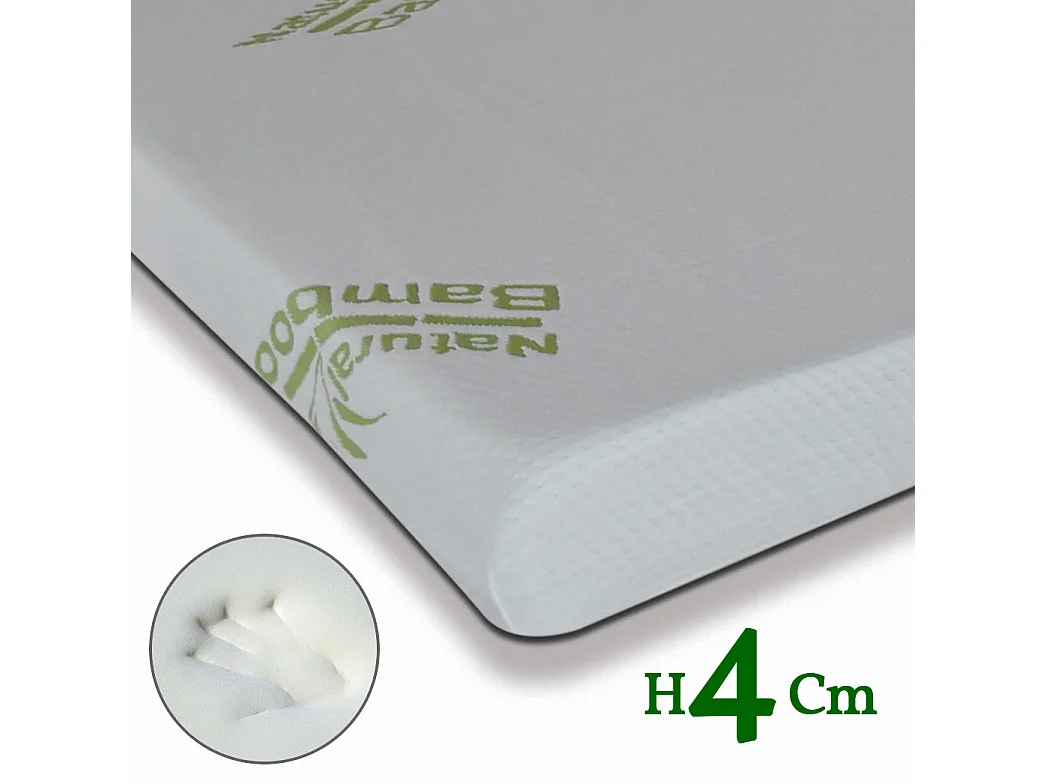 Topper memory H4 beste prijs, corrector met anti-allergische stof hoogte 4 cm - H4 | 135x190 cm