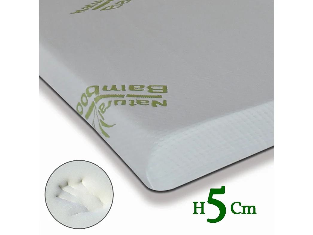 Topper memory H5, matrascorrector met anti-allergische stof | 140x190 cm