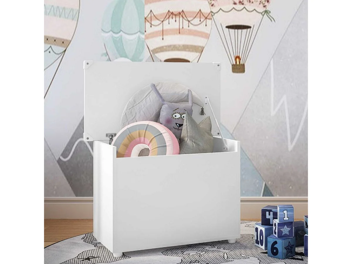 Baúl de almacenaje Camelot blanco 50x69x36 cm