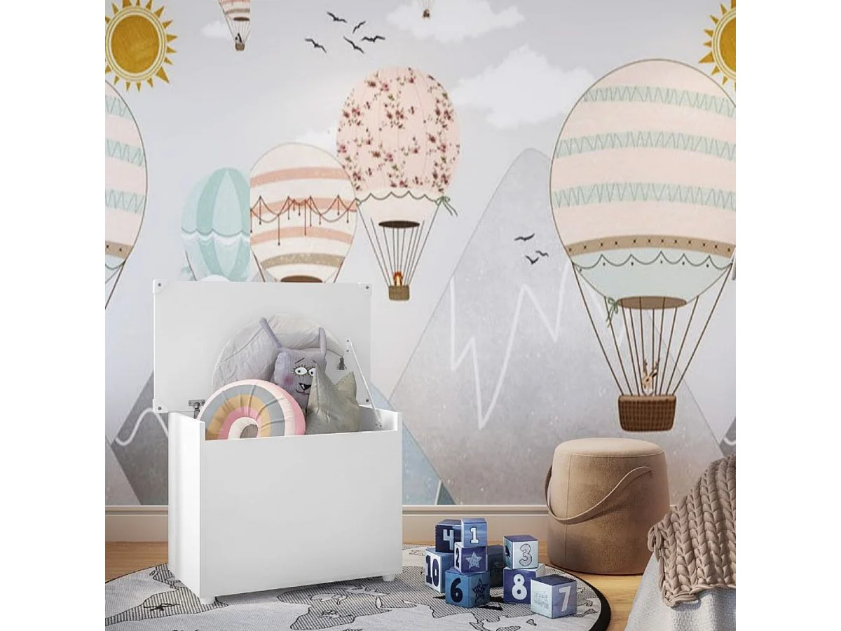 Baúl de almacenaje Camelot blanco 50x69x36 cm