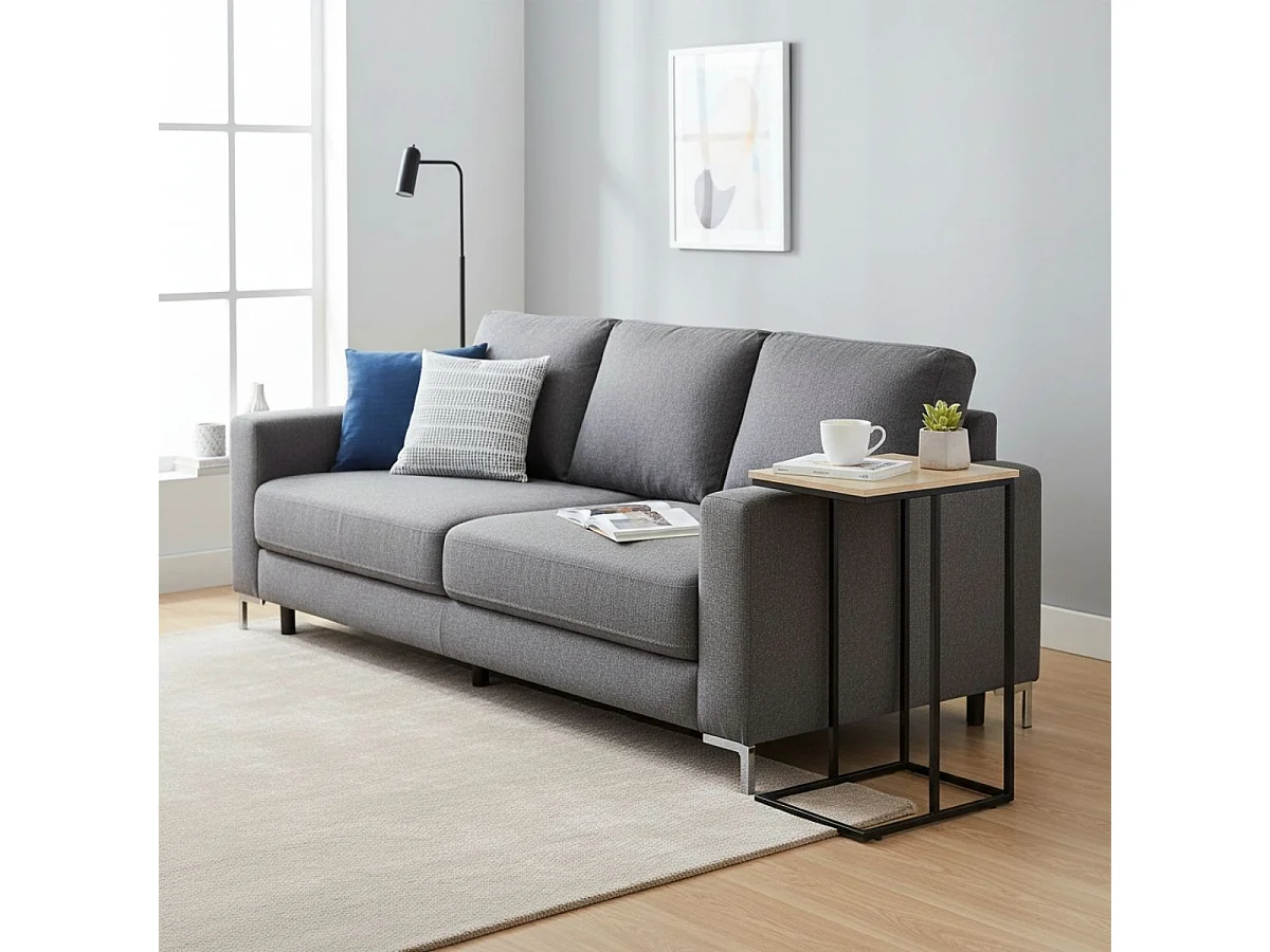 Mesa auxiliar Mistral con diseño deslizante roble 65x30x40 cm