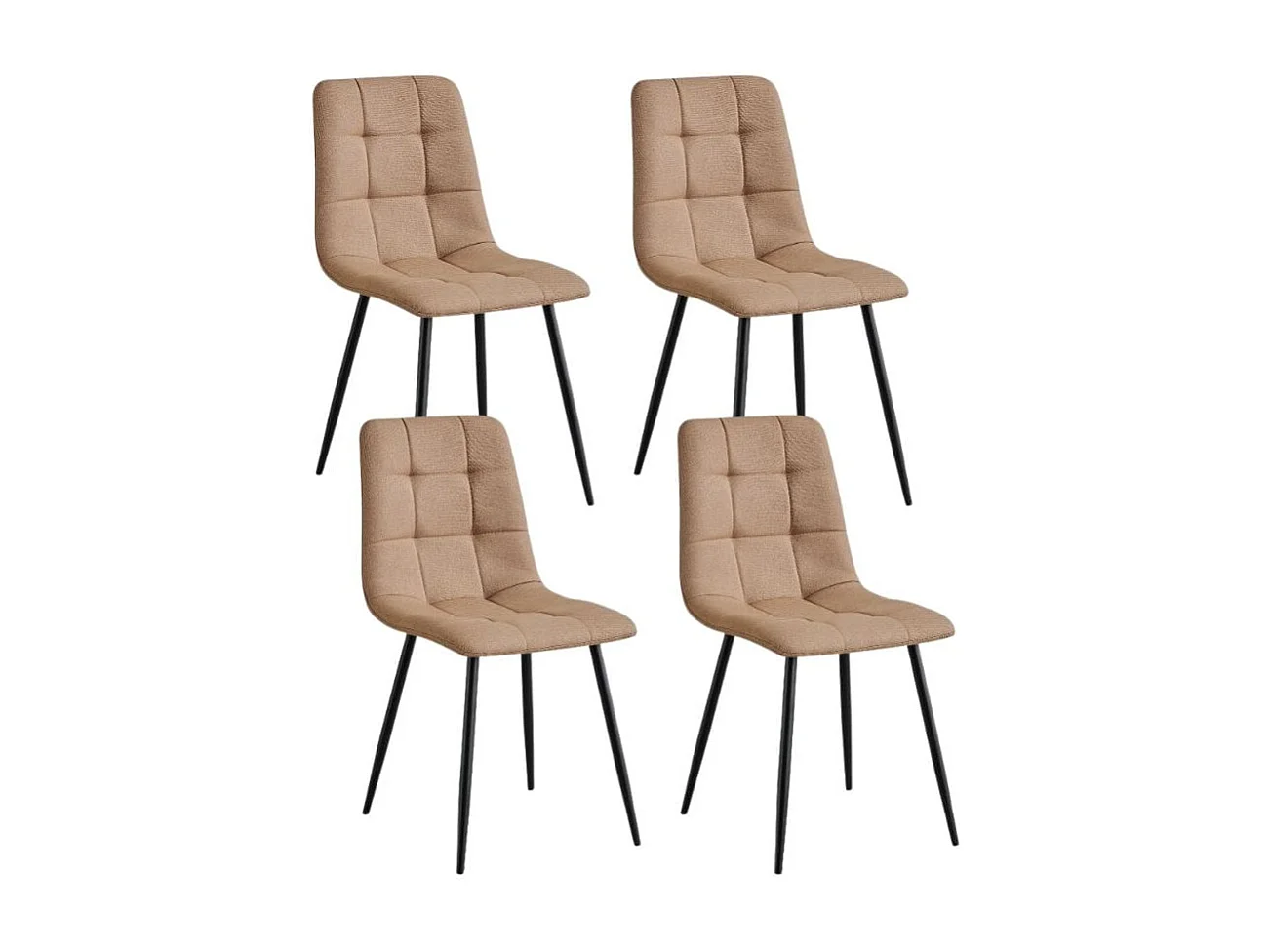 Pack de 4 sillas de comedor Orvane beige 86x45x45 cm