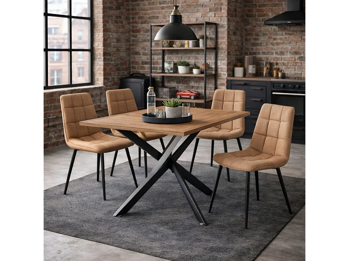 Pack de 4 sillas de comedor Orvane beige 86x45x45 cm