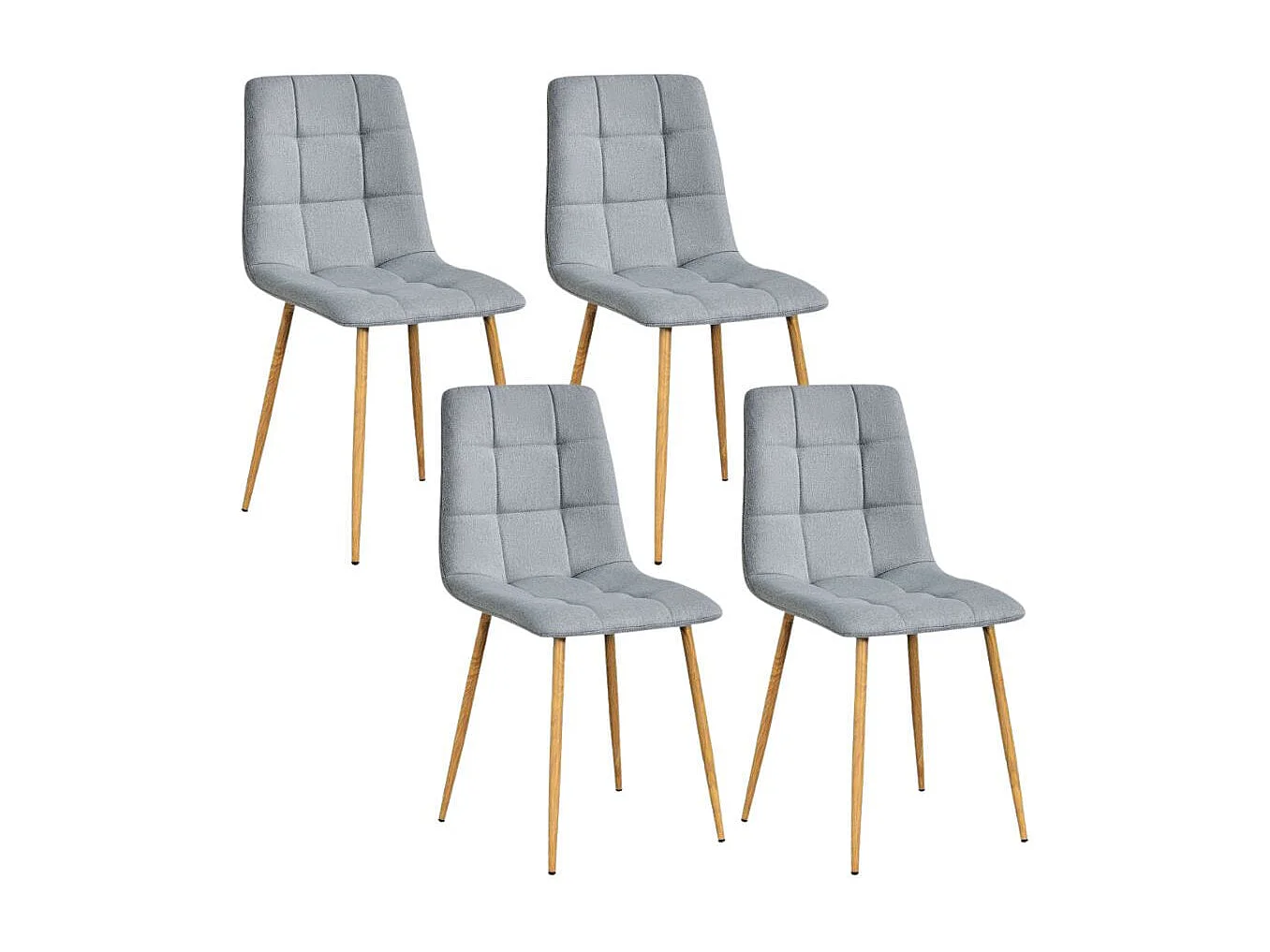 Pack de 4 sillas de comedor Noruega gris 86x45x45 cm