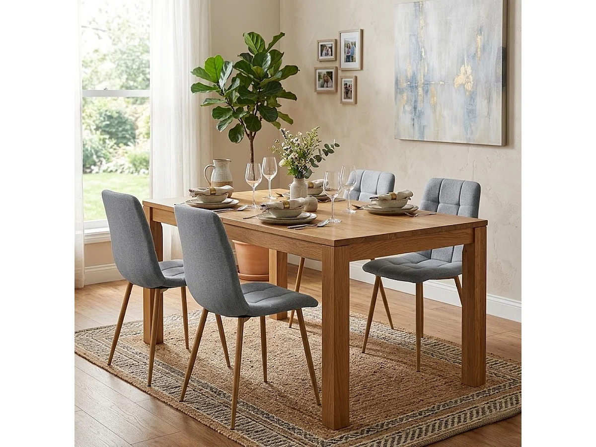 Pack de 4 sillas de comedor Noruega gris 86x45x45 cm