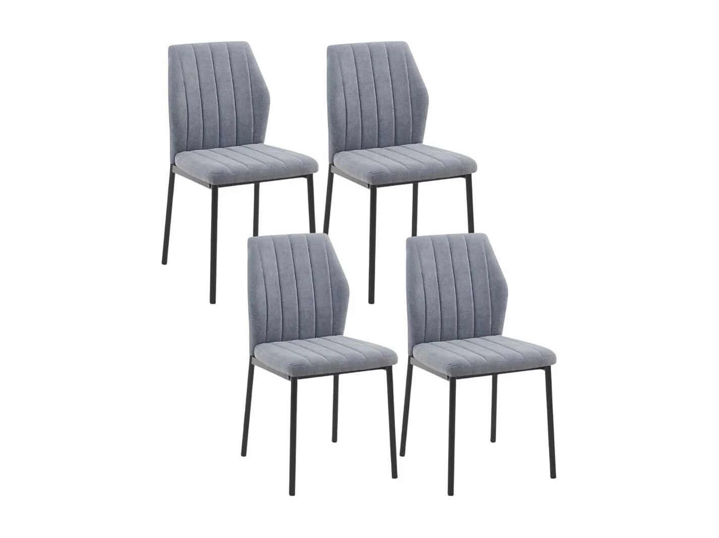 Pack de 4 sillas de comedor Loreto gris 86x43x50 cm