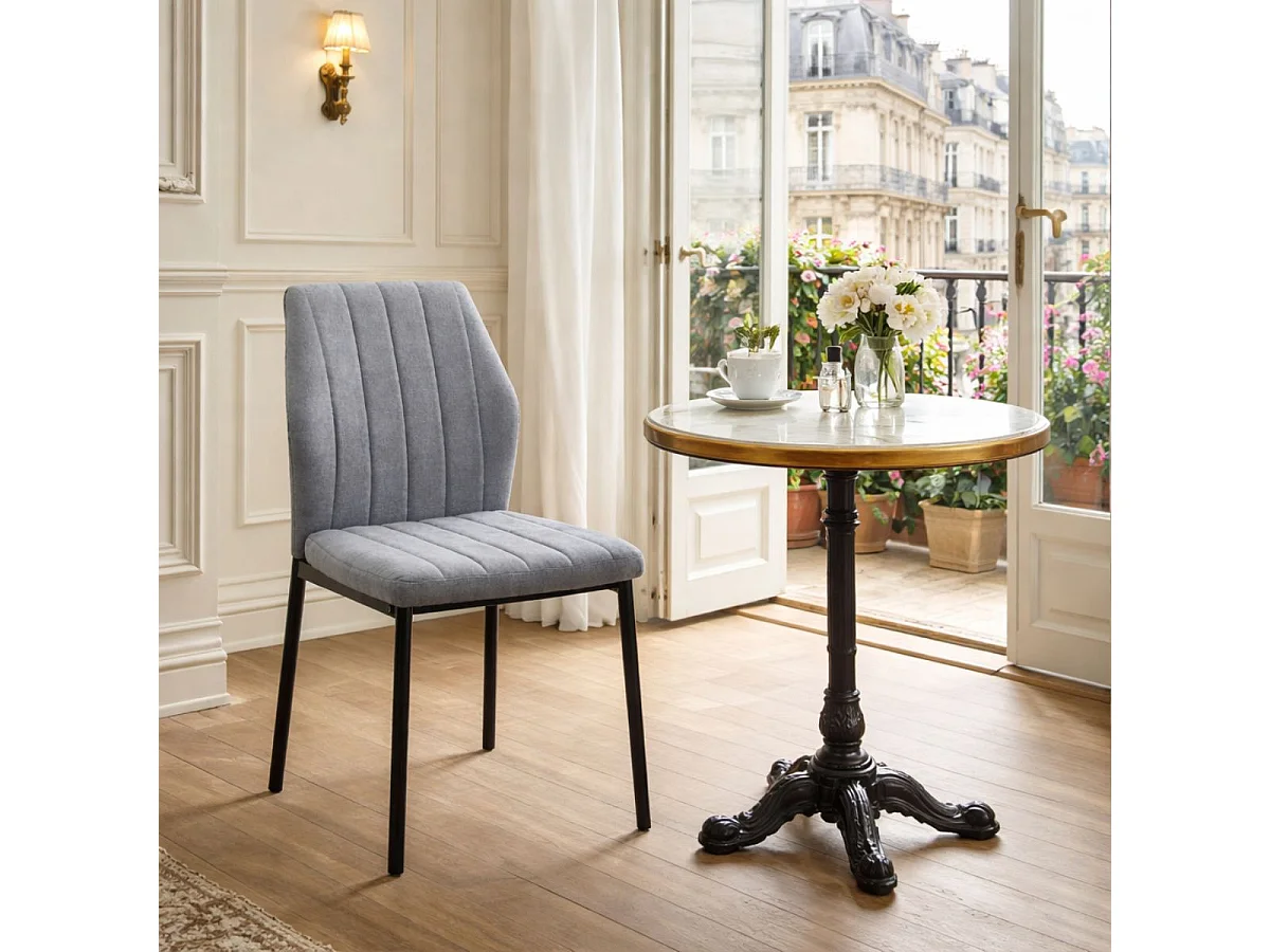 Pack de 4 sillas de comedor Loreto gris 86x43x50 cm