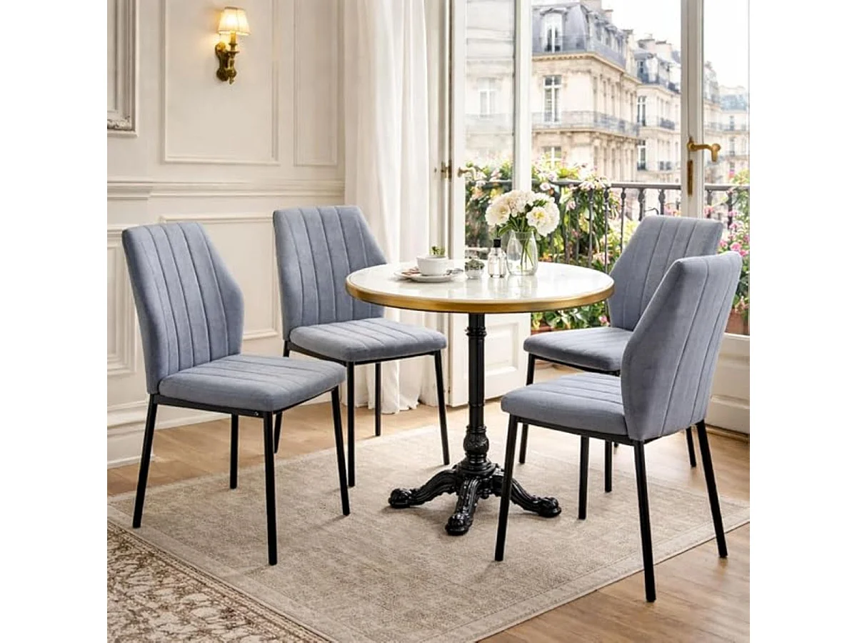 Pack de 4 sillas de comedor Loreto gris 86x43x50 cm