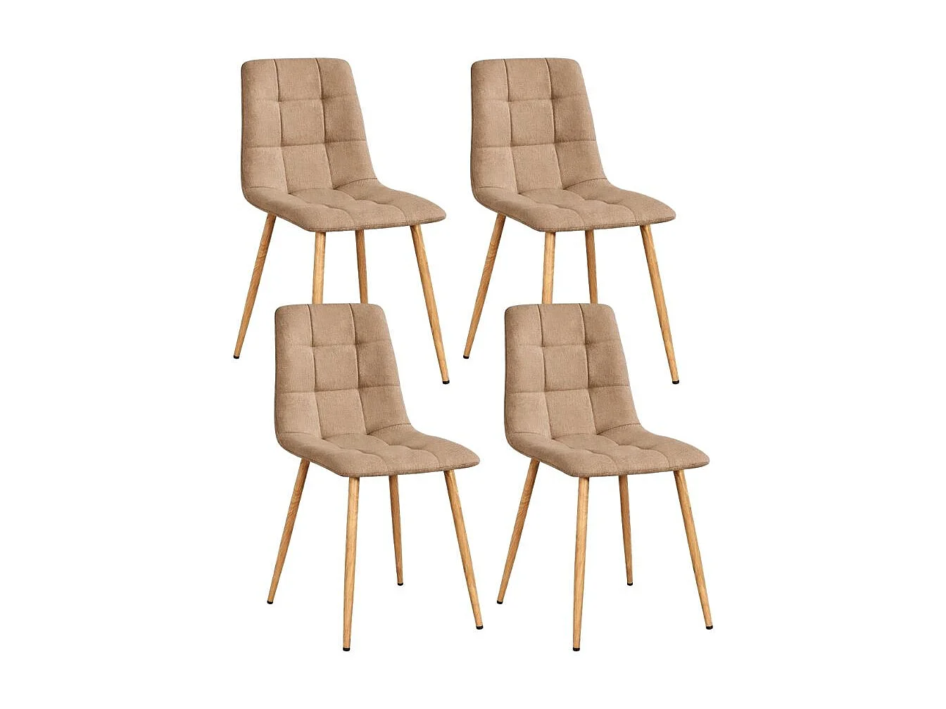 Pack de 4 sillas de comedor Noruega beige 86x45x45 cm