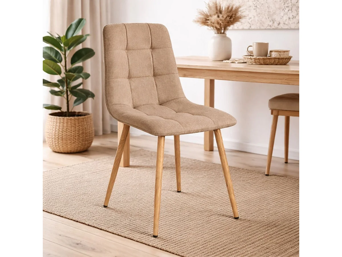 Pack de 4 sillas de comedor Noruega beige 86x45x45 cm
