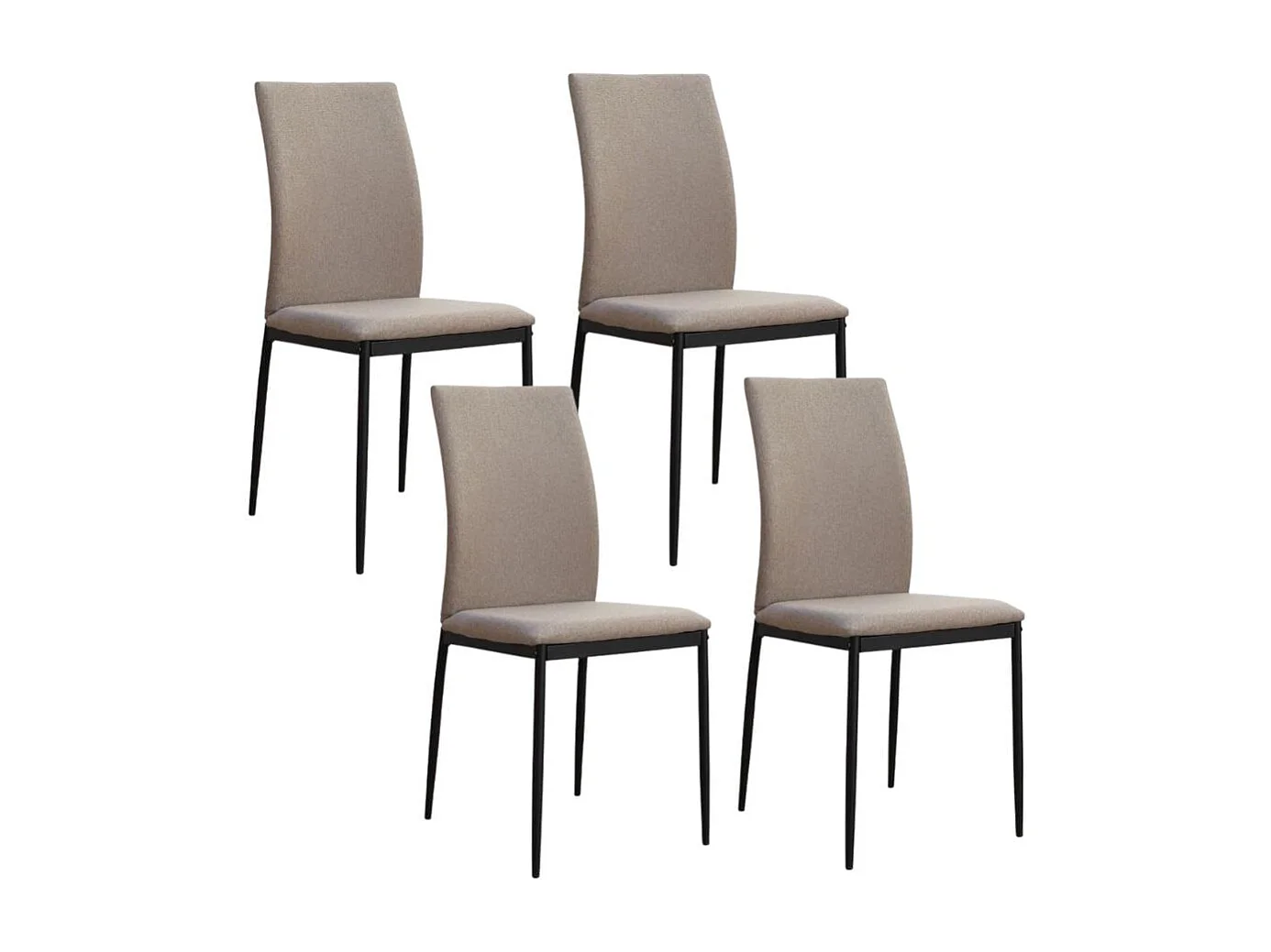 Pack de 4 sillas de comedor Ismael beige 106x50x23 cm