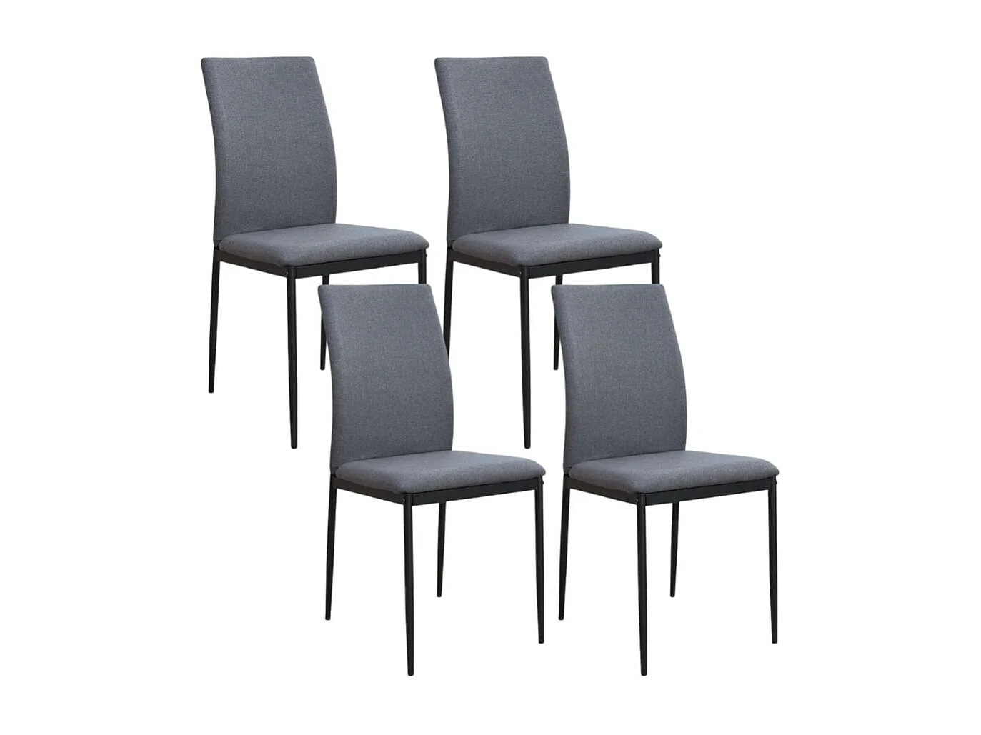Pack de 4 sillas de comedor Ismael gris 106x50x23 cm