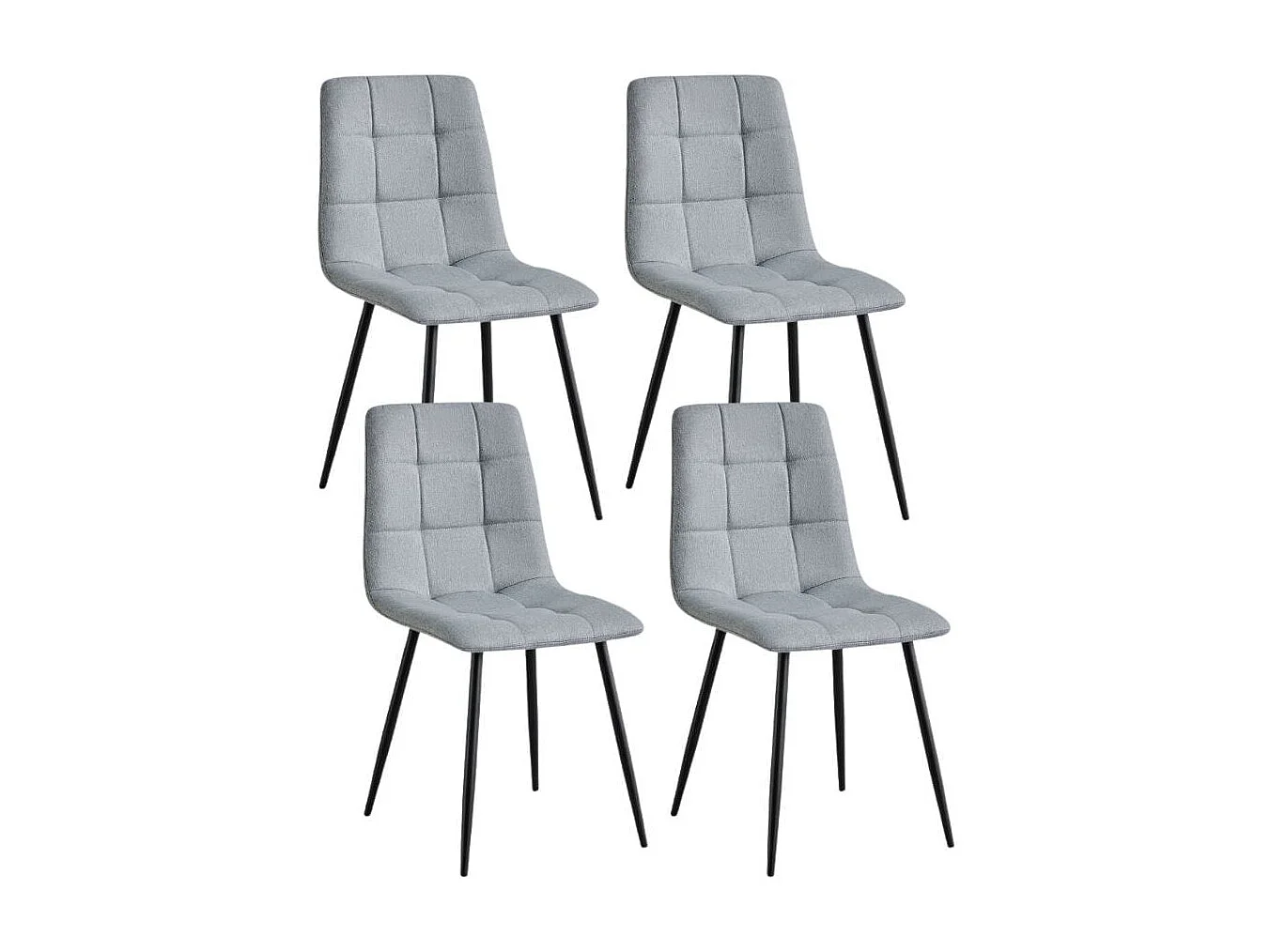 Pack de 4 sillas de comedor Orvane gris 86x45x45 cm