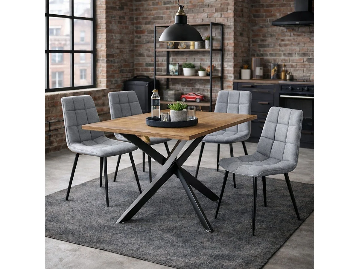 Pack de 4 sillas de comedor Orvane gris 86x45x45 cm