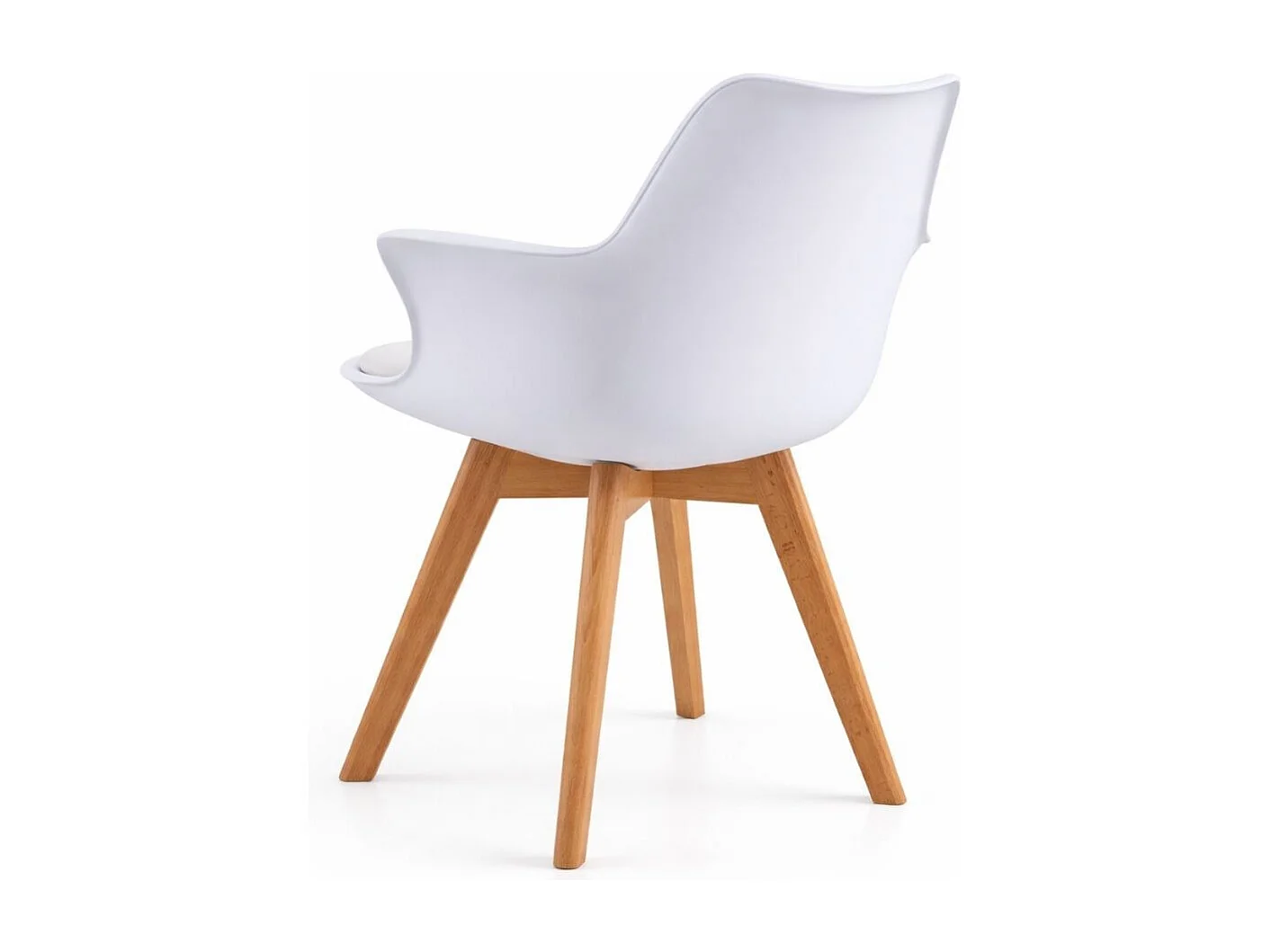 Pack de 4 sillas Marlot con reposabrazos blanco/natural 80x61x59 cm