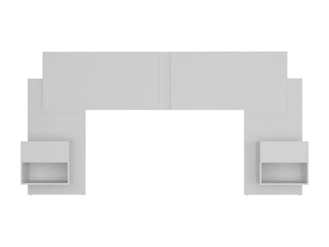 Conjunto de dormitorio Mónica cabecero + 2 mesitas de noche blanco