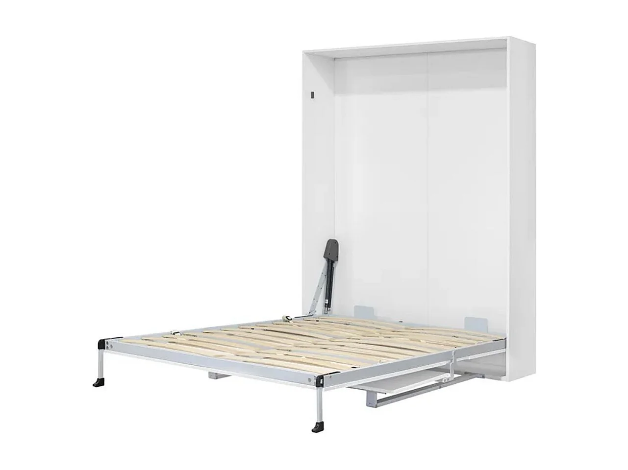 Cama abatible vertical Lupe con escritorio y somier blanco 90x190 cm