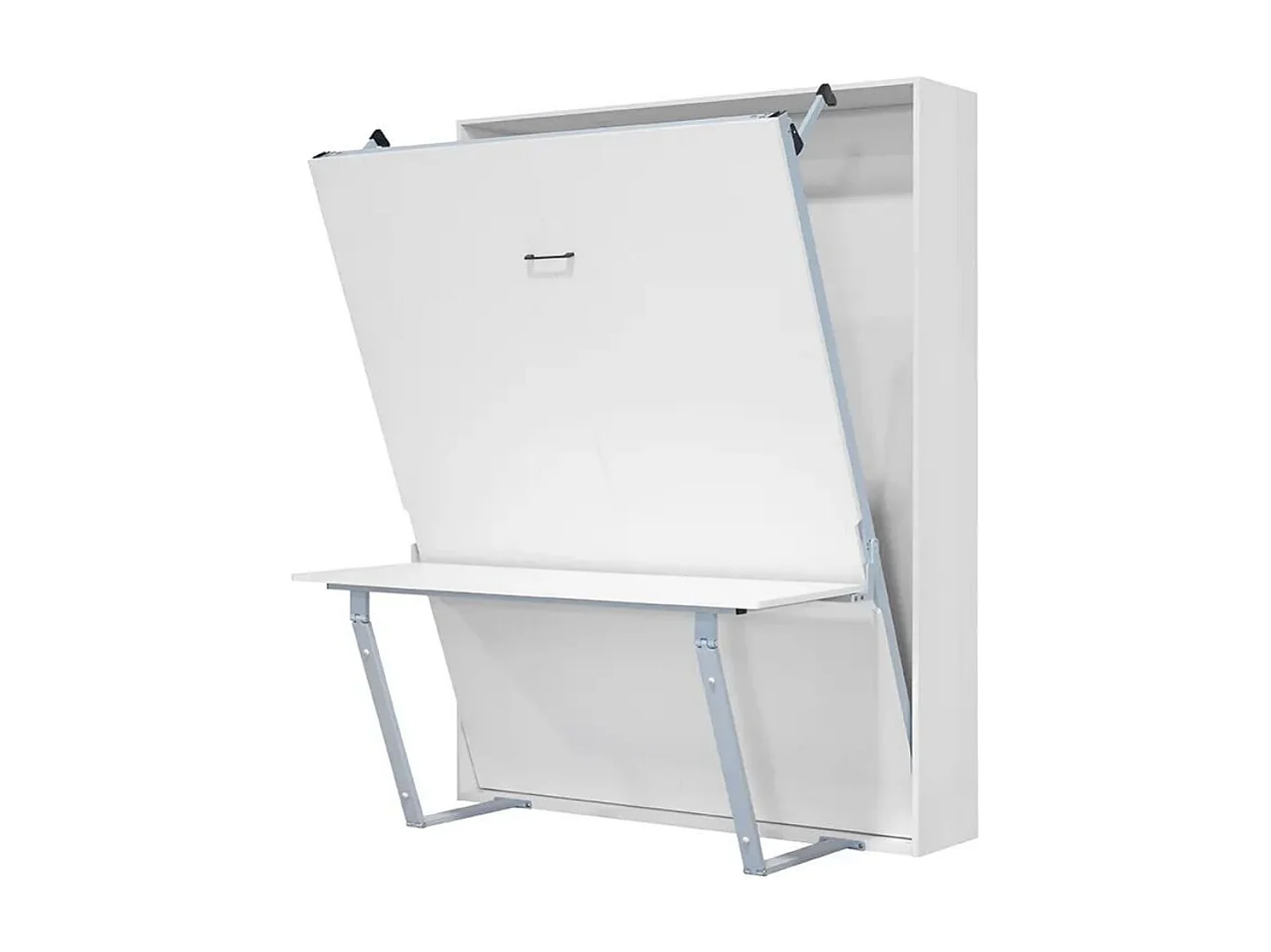 Cama abatible vertical Lupe con escritorio y somier blanco 90x190 cm