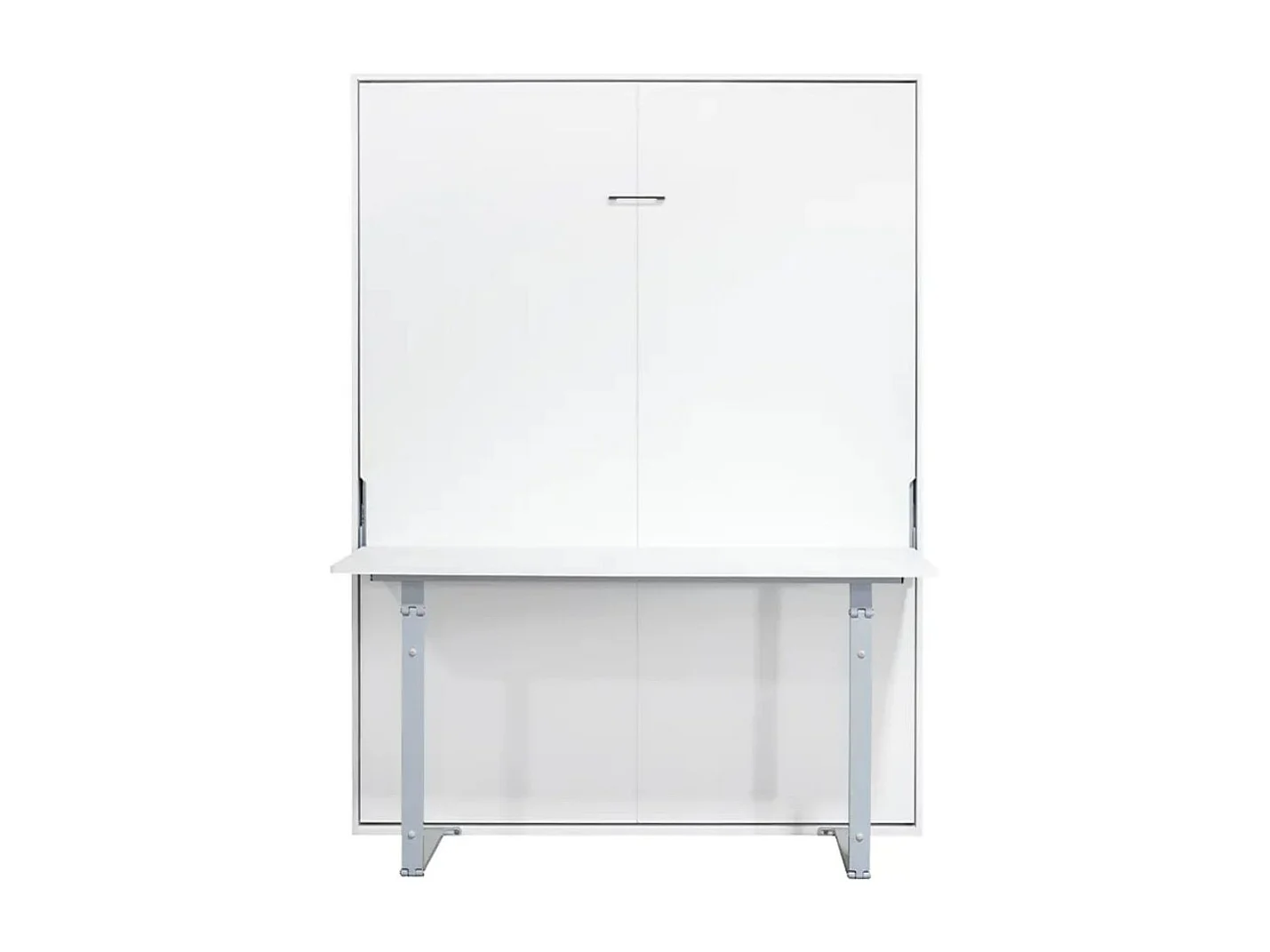 Cama abatible vertical Lupe con escritorio y somier blanco 90x190 cm