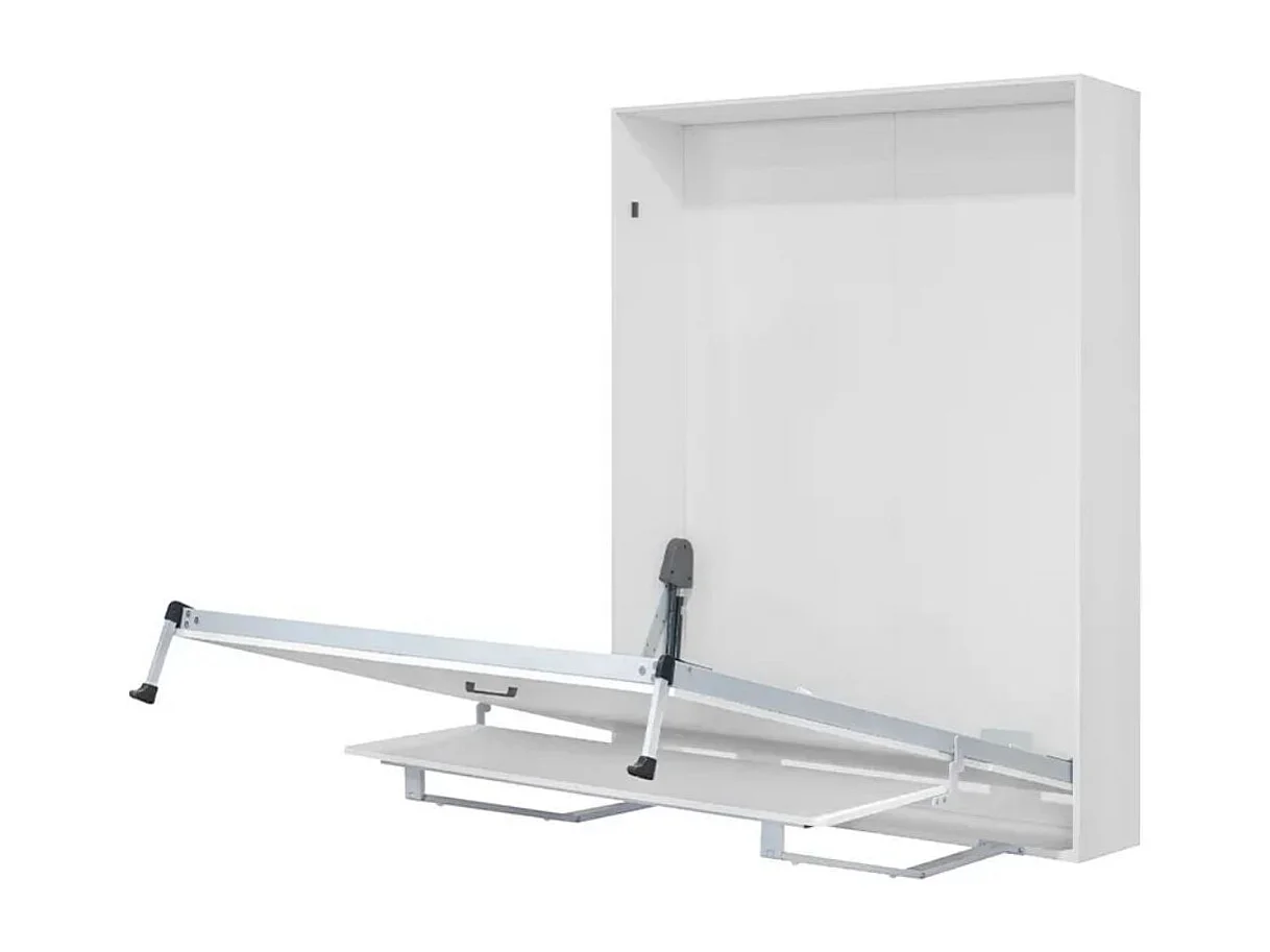 Cama abatible vertical Lupe con escritorio y somier blanco 90x190 cm