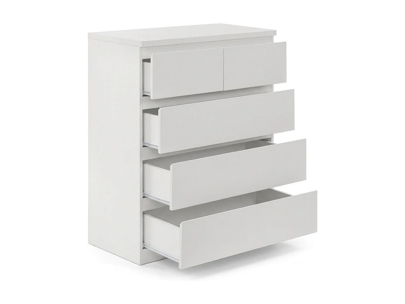 Cómoda Centella con cinco cajones blanco 97x80x40 cm