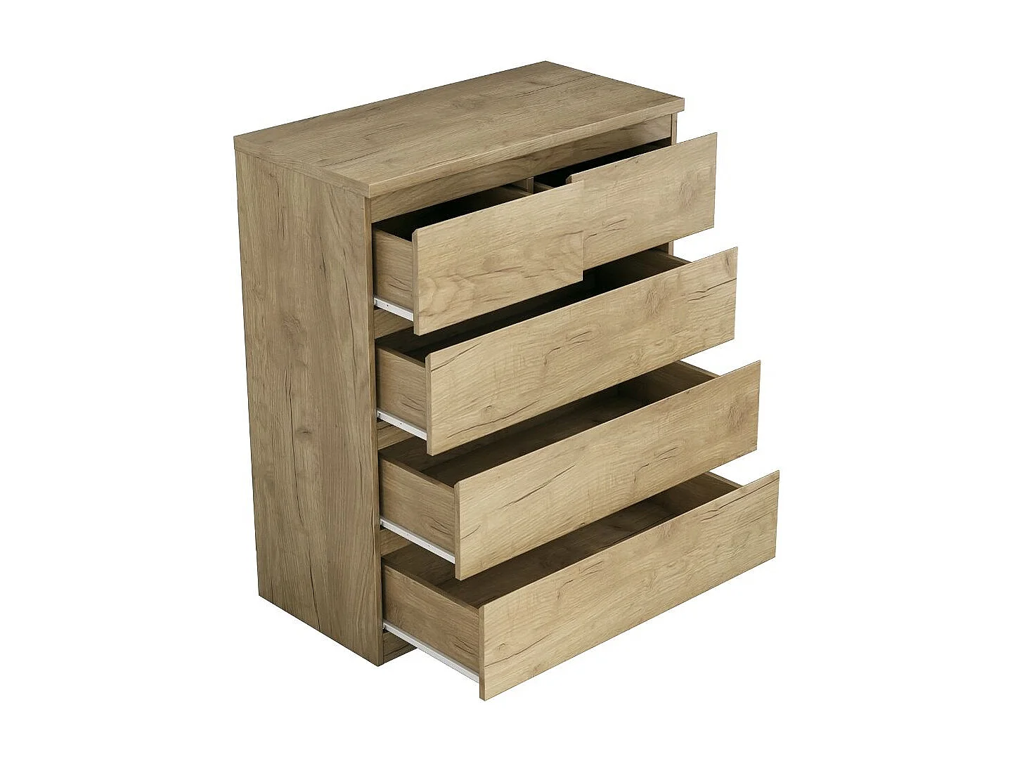 Cómoda Centella con cinco cajones natural 97x80x40 cm