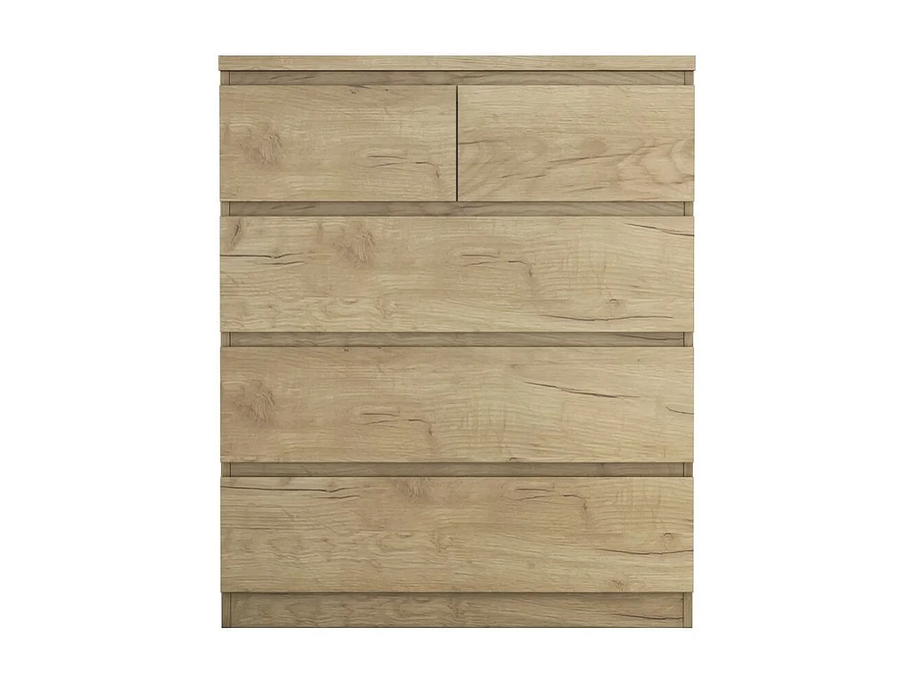 Cómoda Centella con cinco cajones natural 97x80x40 cm