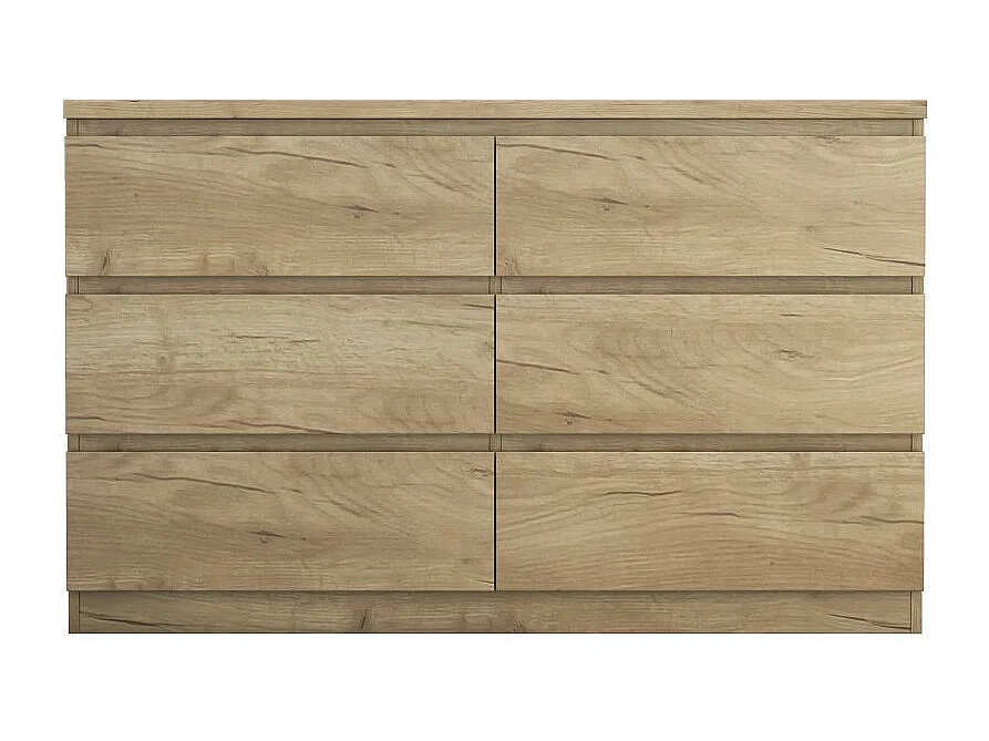 Cómoda María 6 cajones natural 75x120x39,5 cm