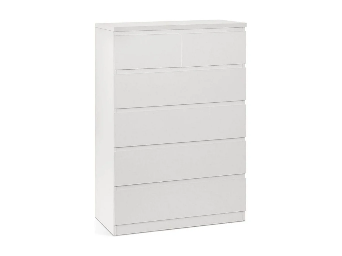 Cómoda Montie con seis cajones blanco 119x80x40 cm