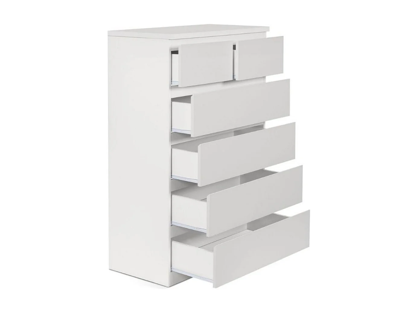 Cómoda Montie con seis cajones blanco 119x80x40 cm