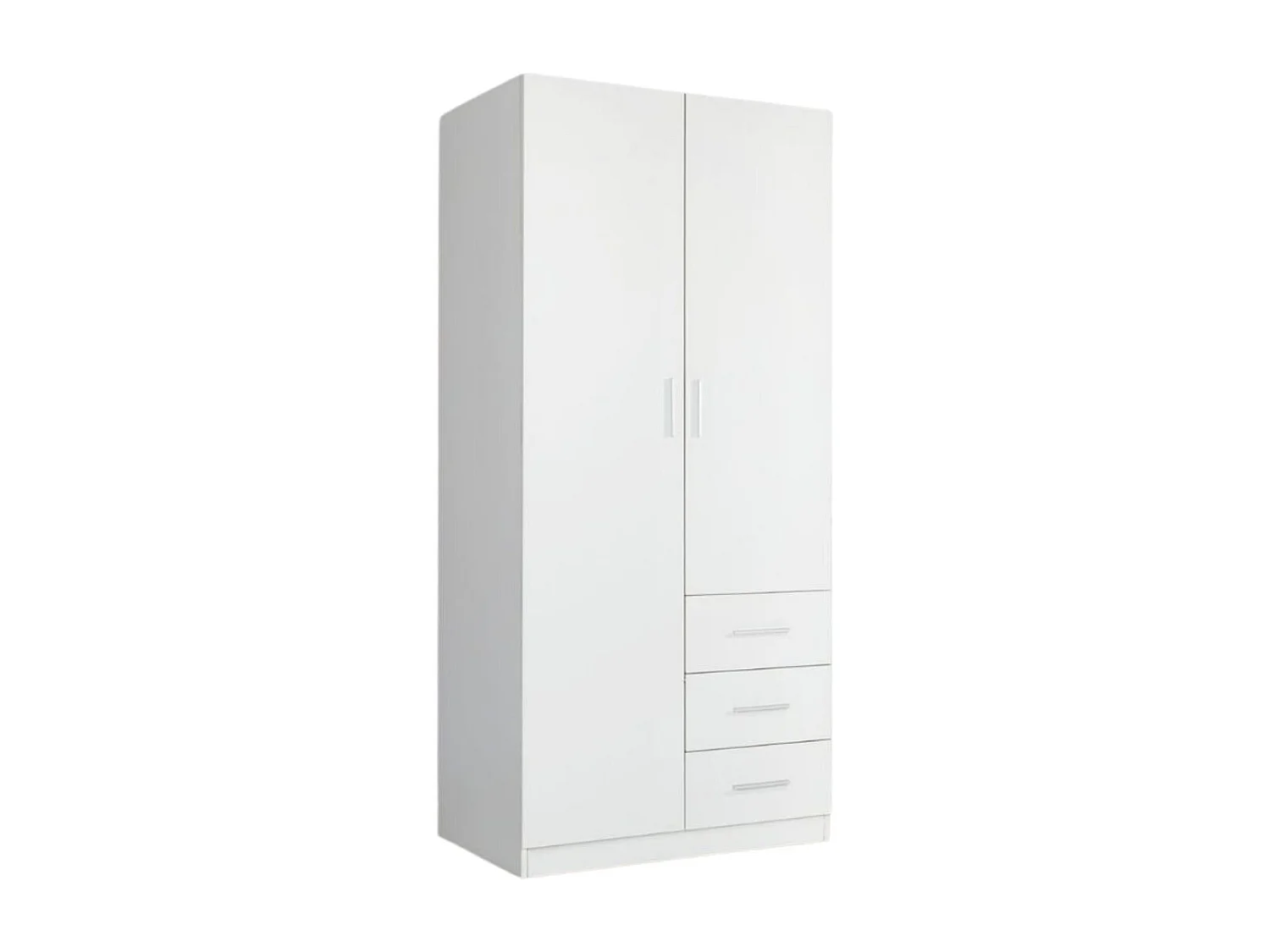 Armario Colorado 2 puertas con 3 cajones blanco 200x80x58 cm