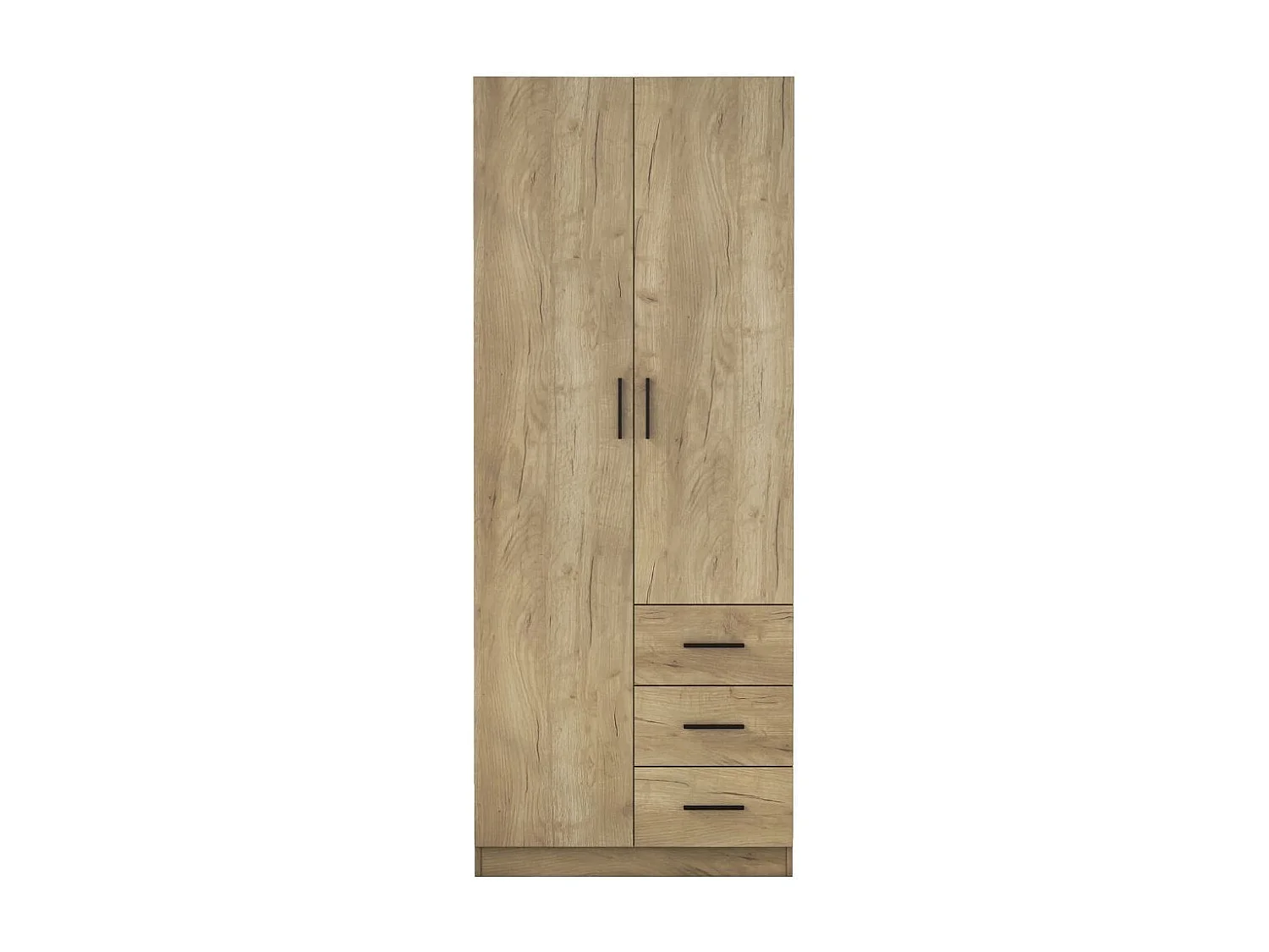 Armario Colorado 2 puertas con 3 cajones natural 200x80x58 cm