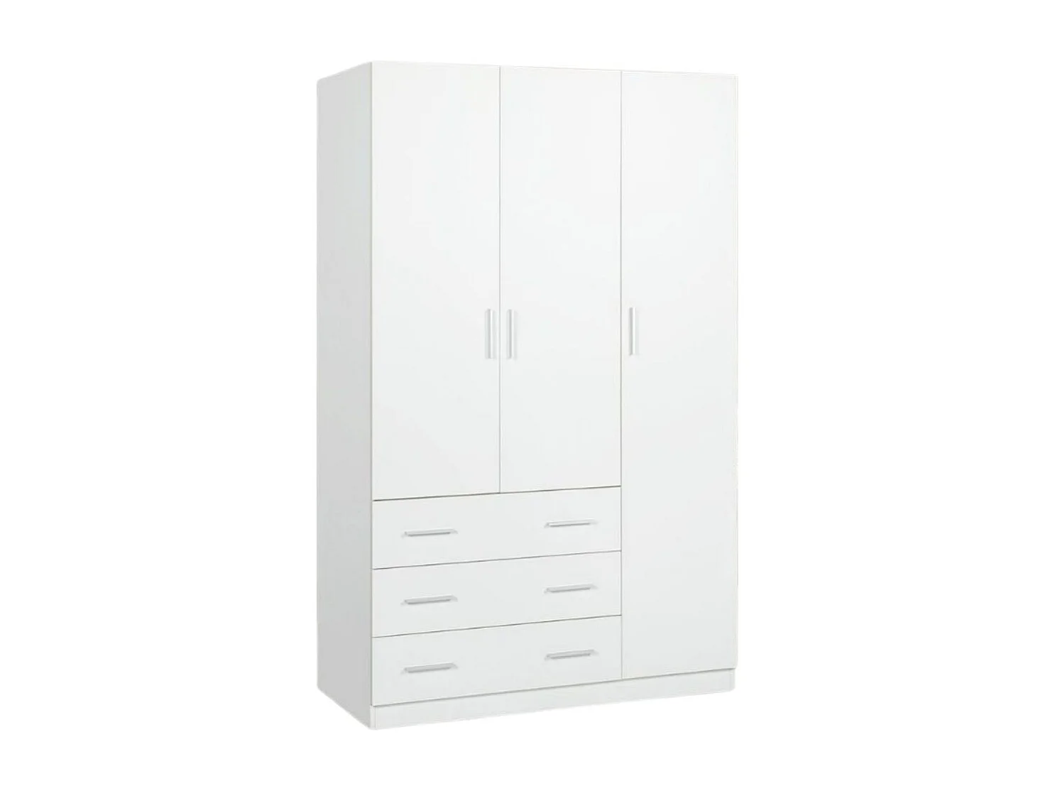 Armario Nortes 3 puertas con 3 cajones blanco 200x120x58 cm