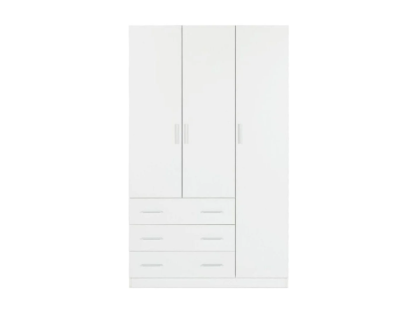 Armario Nortes 3 puertas con 3 cajones blanco 200x120x58 cm