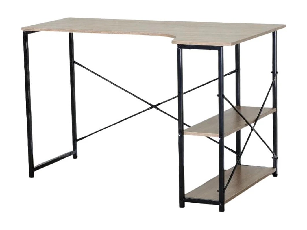 Escritorio Serenna 2 estantes laterales negro/natural 75x120x73 cm