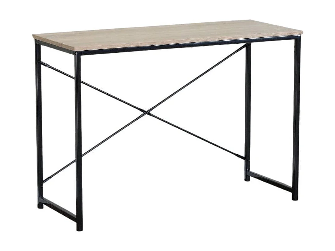 Escritorio Siena estructura metálica negro/natural 70x100x40 cm
