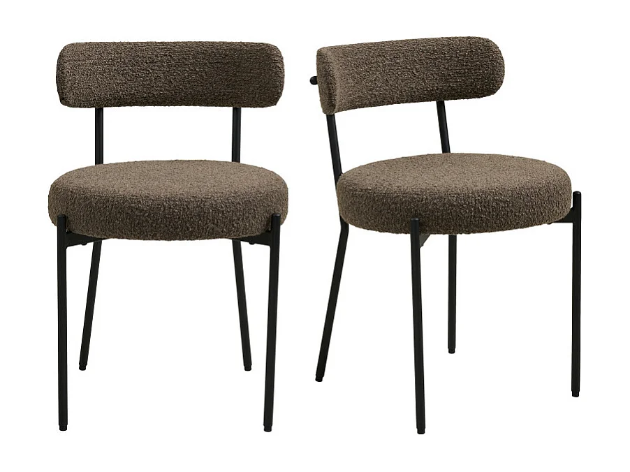 ERIN-Set di 2 sedie marroni riccio