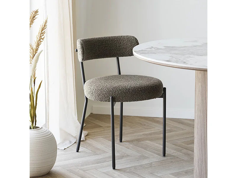 ERIN-Set di 2 sedie marroni riccio