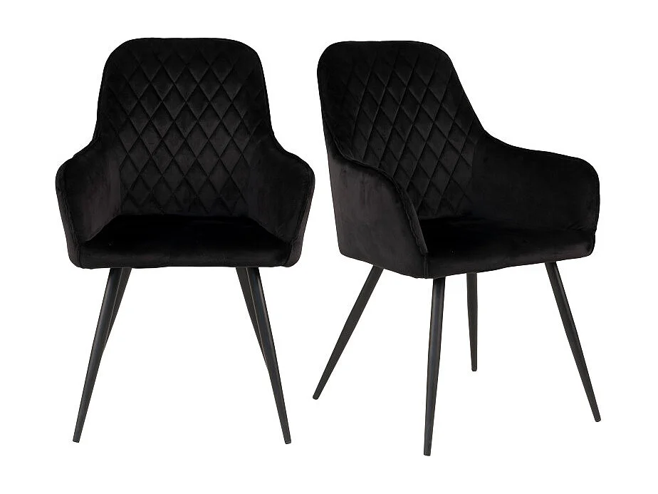 GRACE-Set di 2 sedie in velluto nero