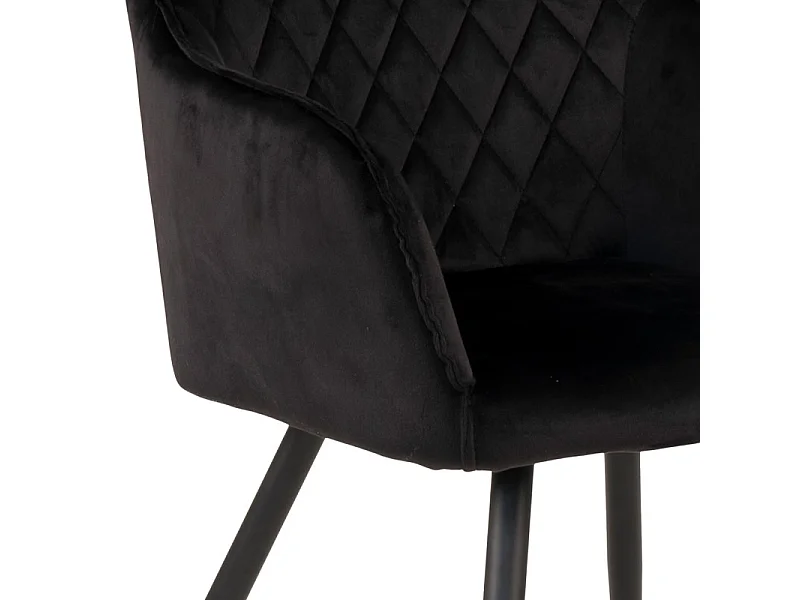 GRACE-Set di 2 sedie in velluto nero