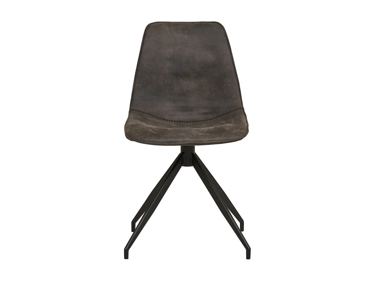 ANDY-Set di 2 sedie girevoli a 360° grigio vintage