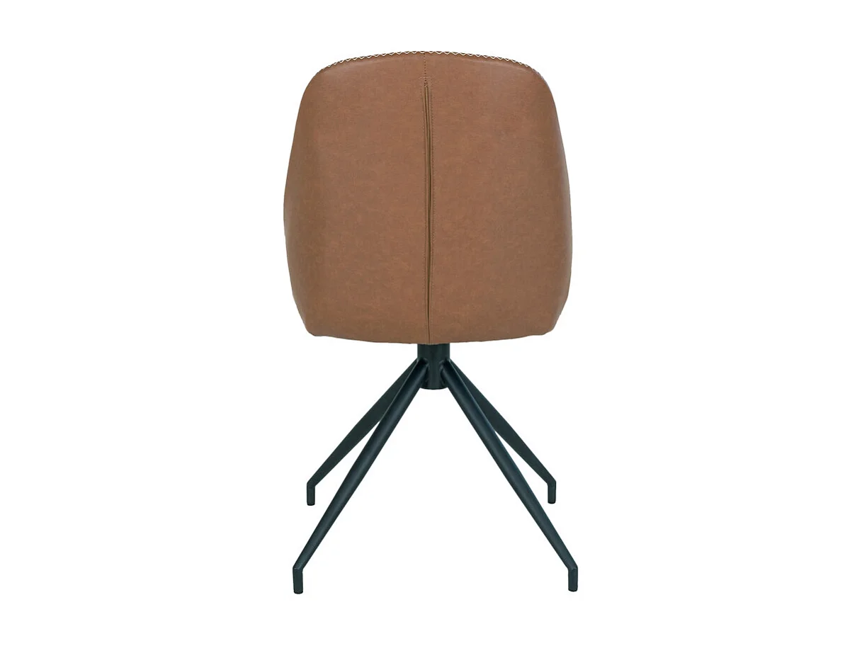 CARLA-Set di 2 sedie girevoli in PU marrone